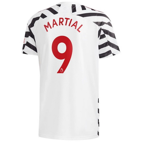 Camiseta Manchester United NO.9 Martial Tercera Equipación 2020-2021 Blanco